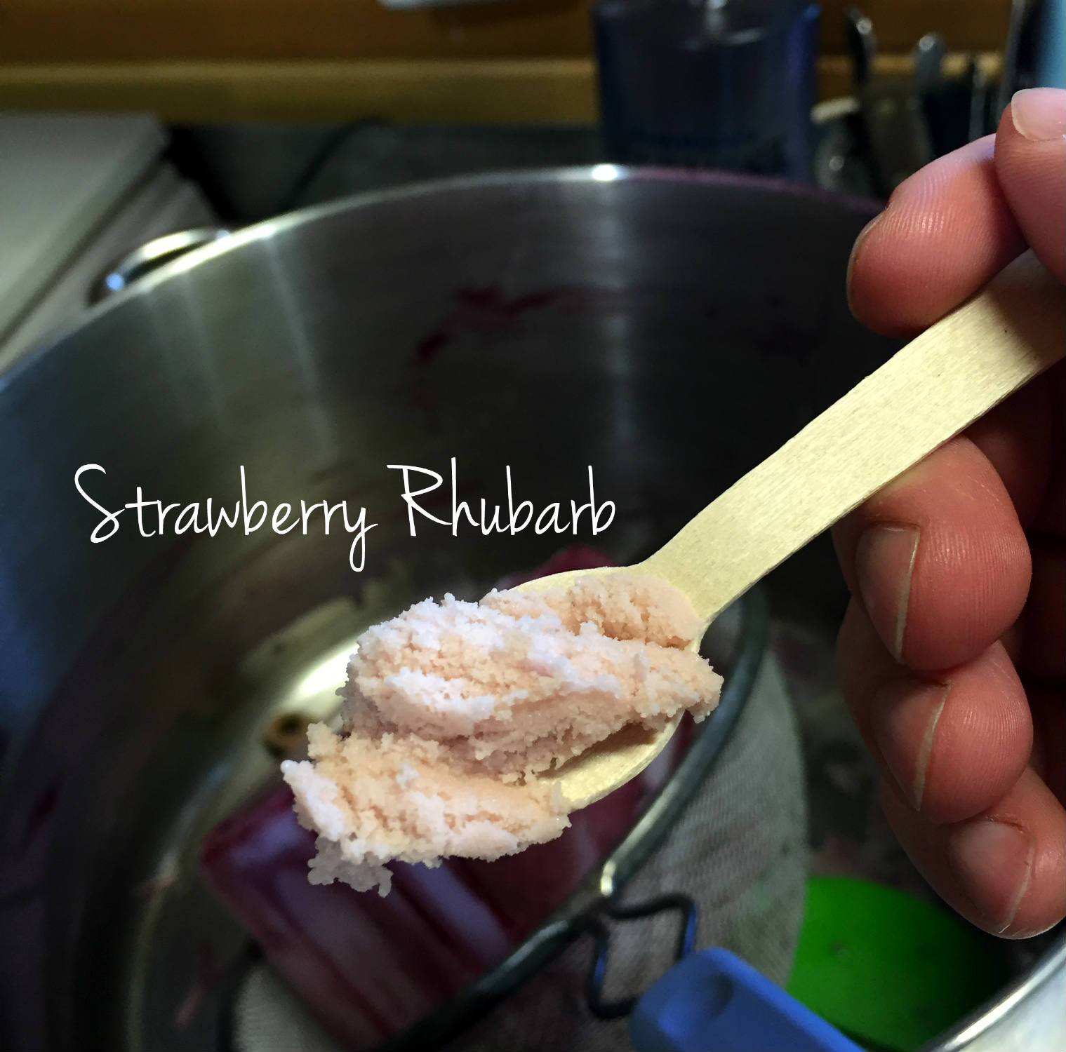 Strawberry Rhubarb Frozen Custard at Spotted Duck Creamery in Penn Yan, New York