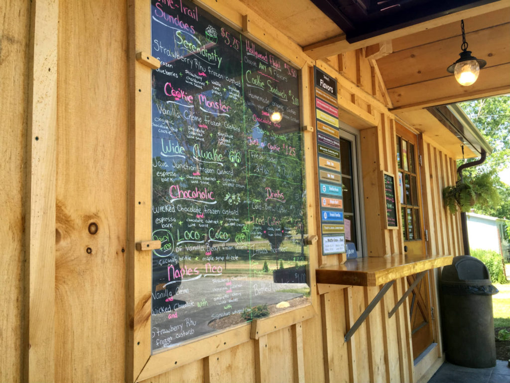 Menu Board at Spotted Duck Creamery in Penn Yan, New York