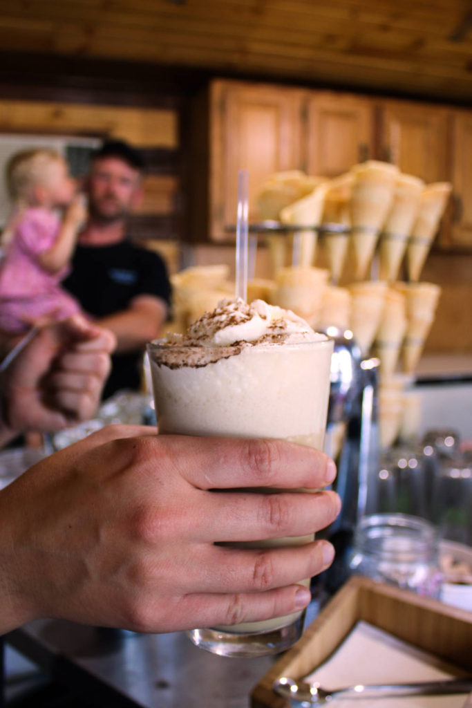 Frozen Coffee at Spotted Duck Creamery in Penn Yan, New York