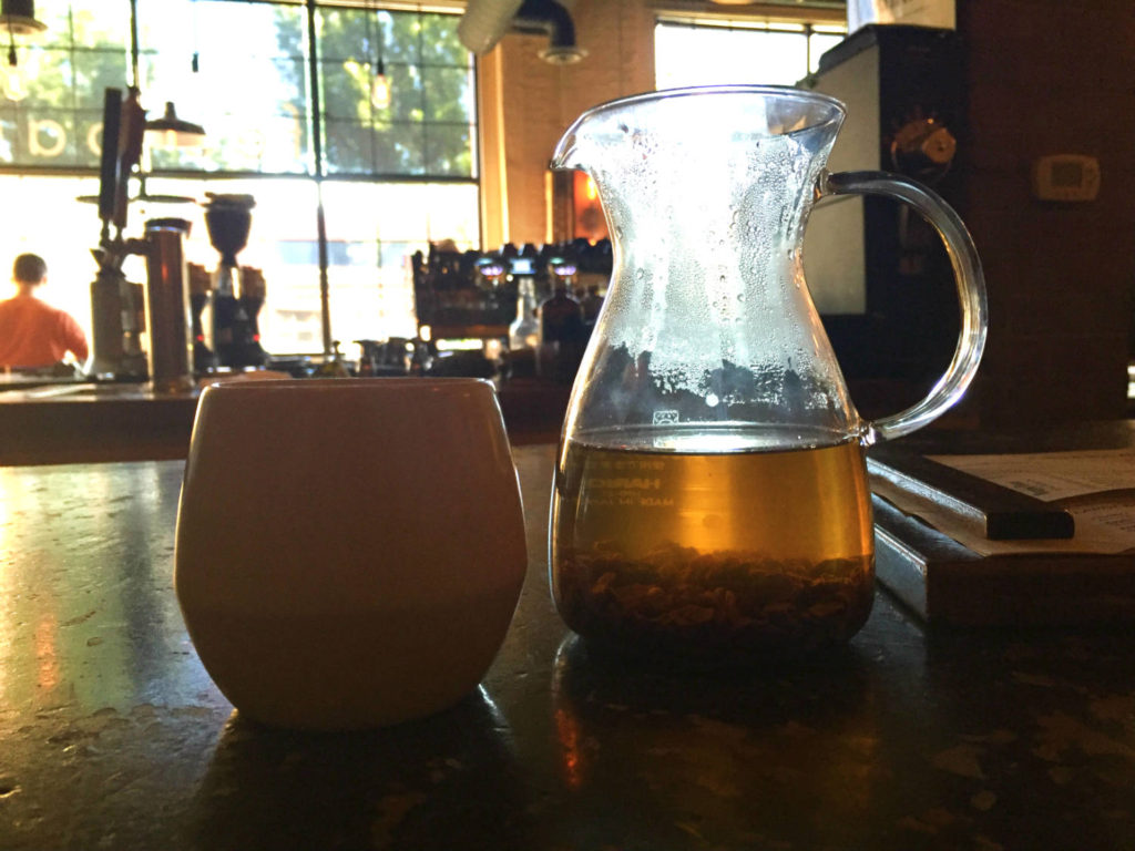 Hot Cascara Tea at Joe Bean Coffee Roasters in Rochester, New York