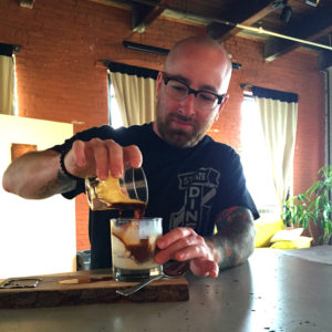 Chris Clemens Pouring an Affogato at Maker's Gallery and Cafe in Rochester, New York