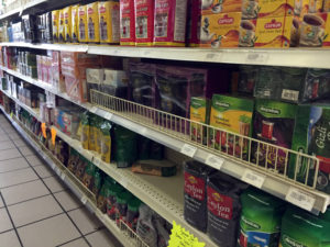 Halel Market Coffee and Tea Aisle in Rochester, New York