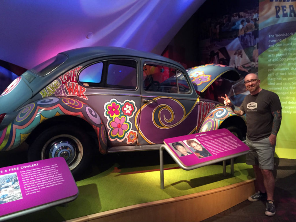 Chris Clemens and VW Bug Exhibit at the Woodstock Museum at Bethel Woods