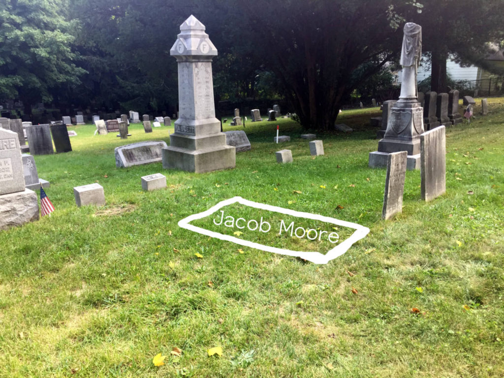 Jacob Moore's Burial in Brighton Cemetery in Rochester, New York