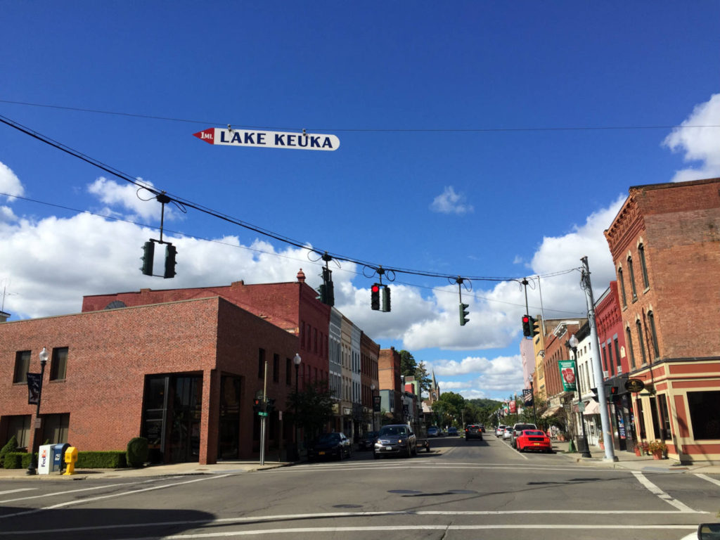 Lake Keuka Sign on Main Street in Penn Yan, New York