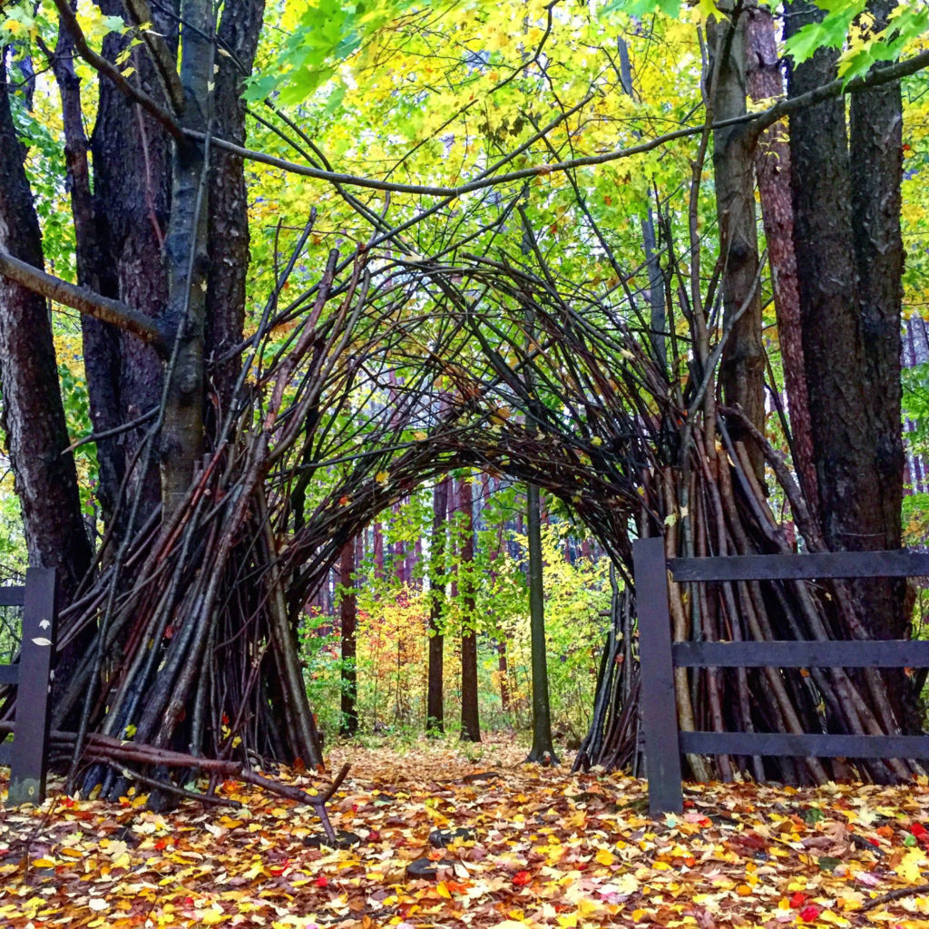 Trail entrance at Cumming Nature Center in Naples, NY