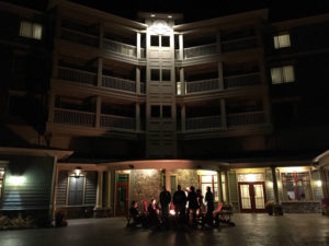 Patio at Night 1000 Islands Harbor Hotel in Clayton, New York