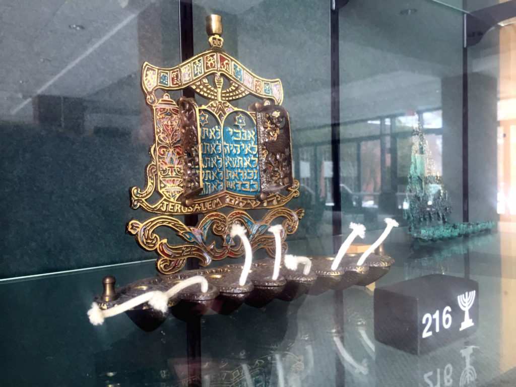 Oil Lamp Menorah at Temple B'rith Kodesh in Rochester, New York