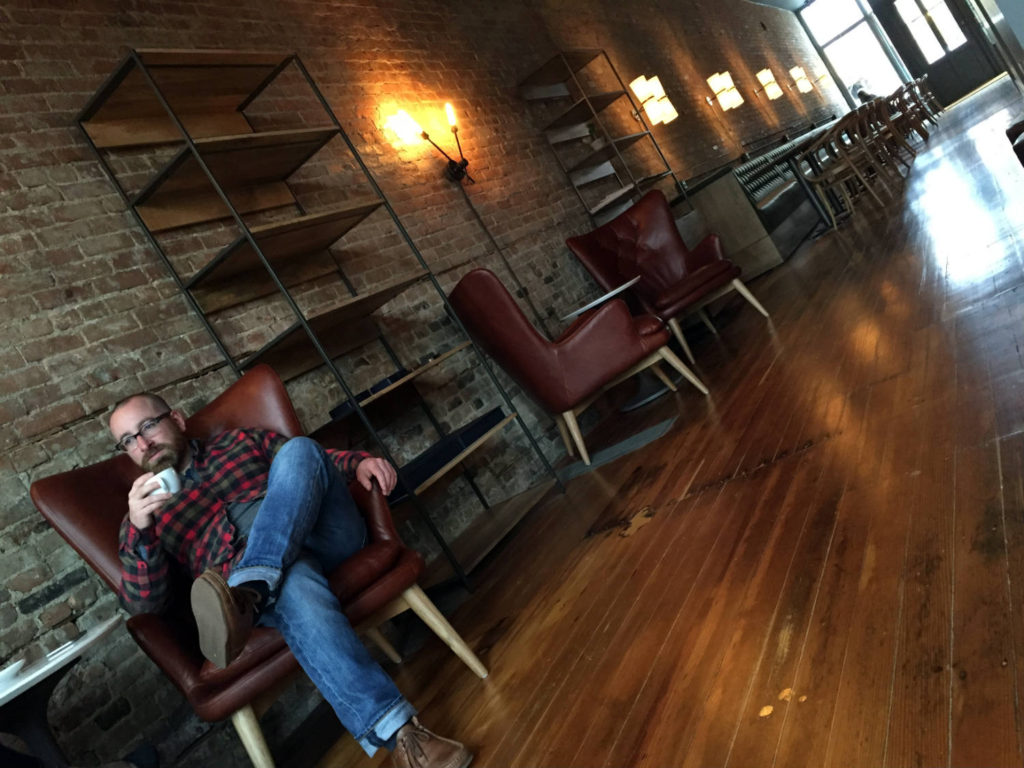 Chris Clemens at Publick Coffee Bar in Penn Yan, New York