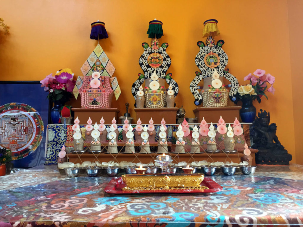 Butter Lamps in Namgyal Monastery in Ithaca, New York