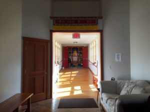 Corridor to Shrine at Namgyal Monastery in Ithaca, New York