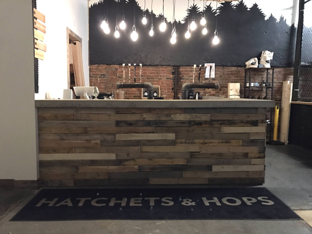 Bar at Hatchets and Hops in Buffalo, NY