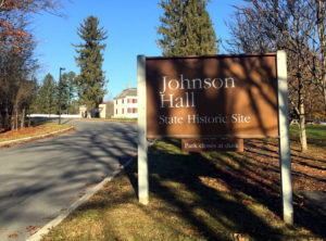 Johnson Hall Sign in Johnstown, New York