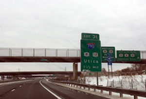 Utica New York State Thruway Sign