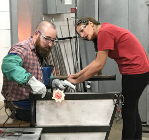 Chris Clemens Making Glass Flower at Corning Museum of Glass