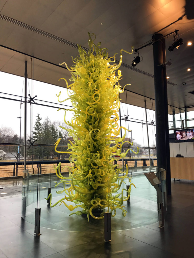 Green Glass Sculpture in Foyer of Corning Museum of Glass