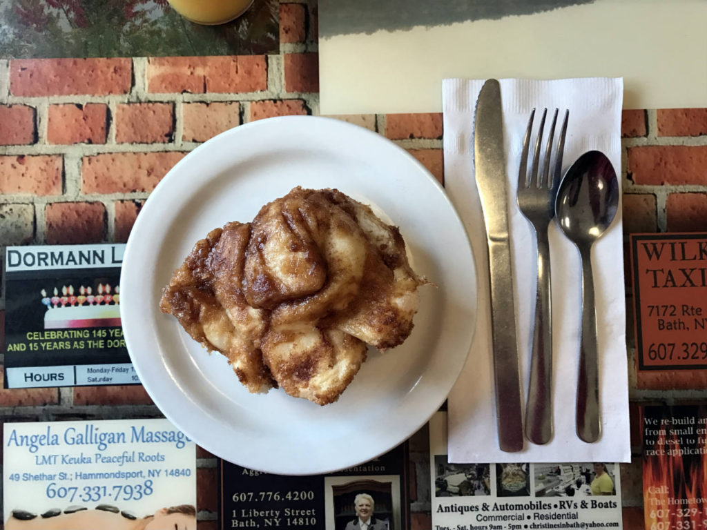 Sticky Bun at Chat-A-Whyle in Bath, NY