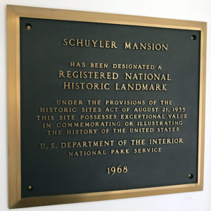 Historic Landmark Sign at the Schuyler Mansion in Albany, New York