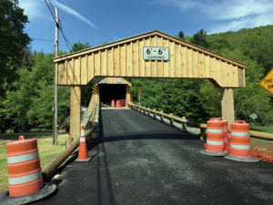 Entrance to Beaverkill Covered Bridge in Roscoe, New York