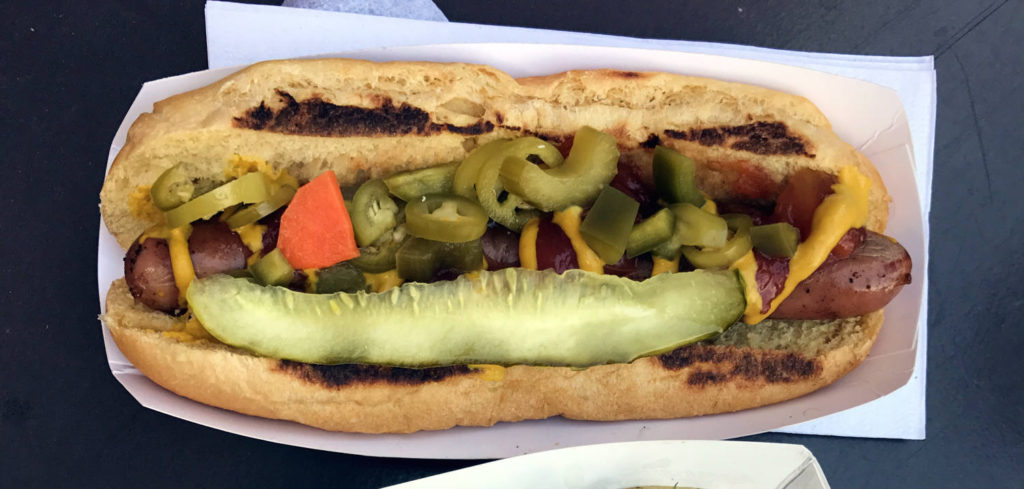 Frank's Gourmet Hot Dog at Larkin Square in Buffalo, New York