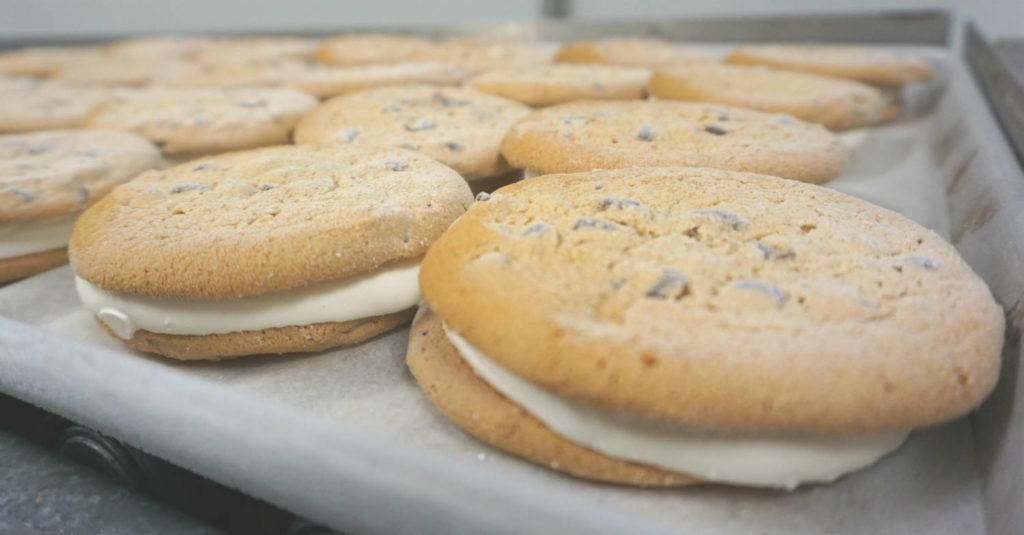 Frozen Cookiewichs at the Byrne Dairy Ice Cream Center in Syracuse, New York