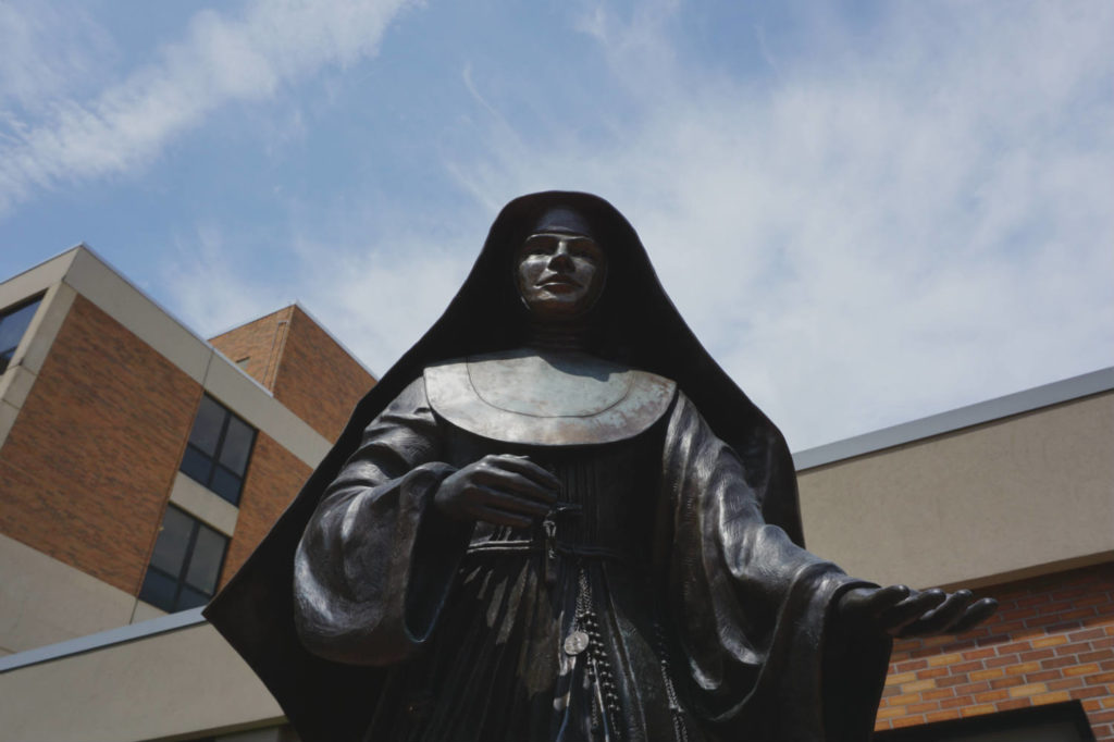 Statue of Saint Marianne Cope at the Shrine and Museum in Syracuse, New York