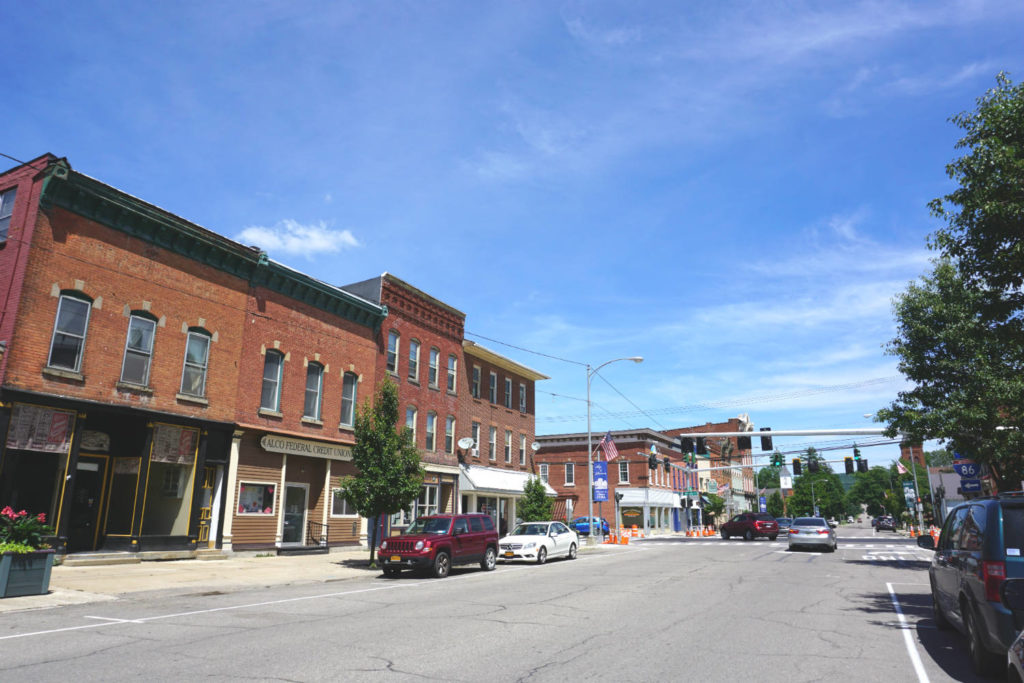 Main Street in the Village of Cuba, New York