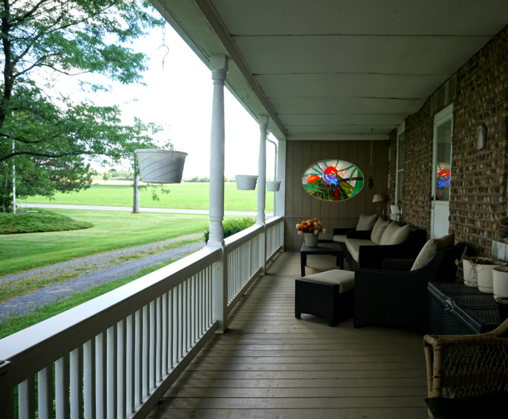 Outside Porch at the Barden Cobblestone Home in Penn Yan, New York