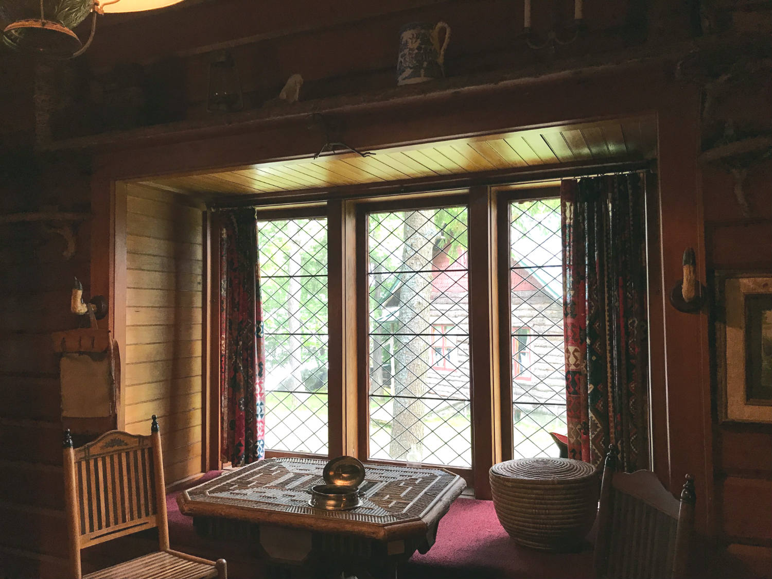 Window Seat in the Durant Cabin at Camp Pine Knot in the Adirondacks
