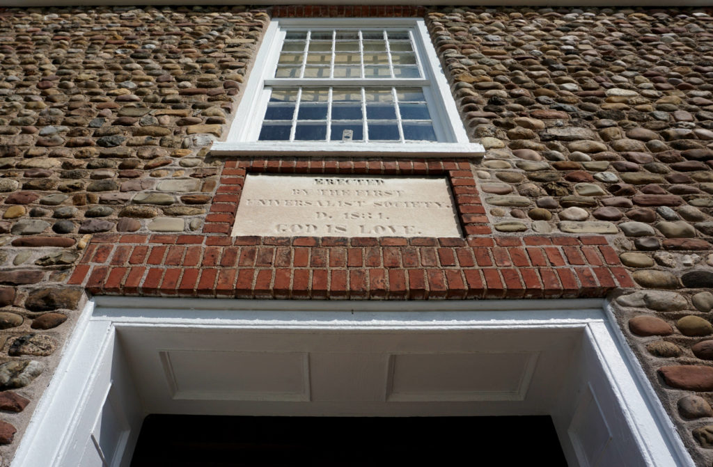 Marker on The Cobblestone Universalist Church in Childs, New York