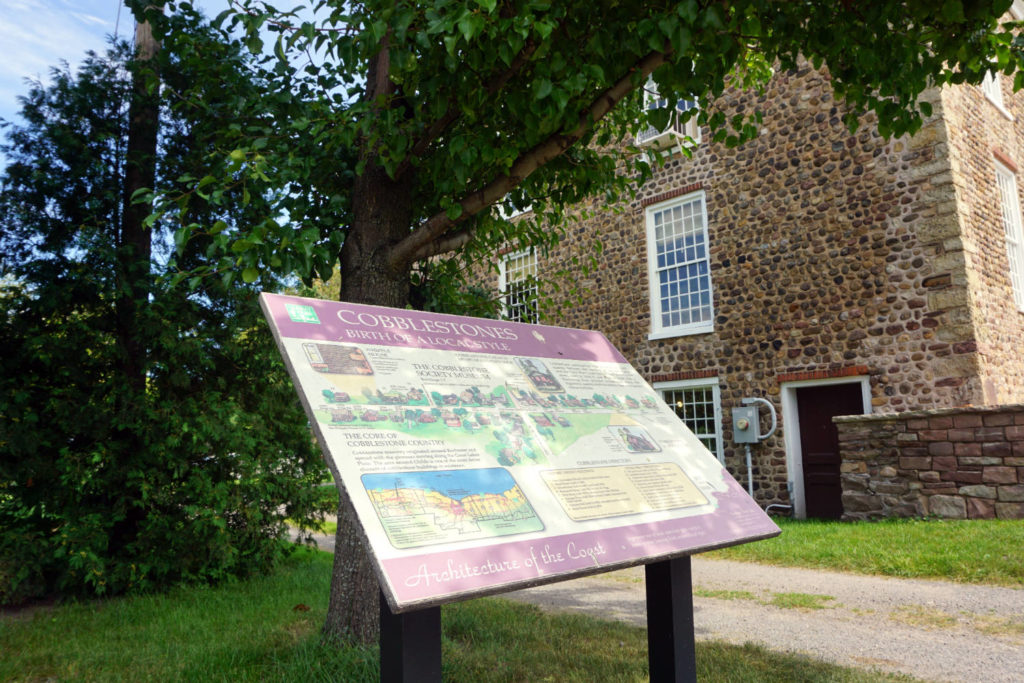 Cobblestone Signage at the Cobblestone Society Museum in Childs, New York