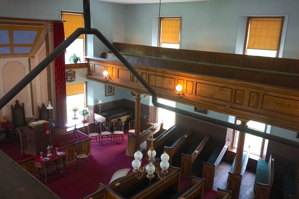 Upstairs Balcony View of the Cobblestone Universalist Church in Childs, New York