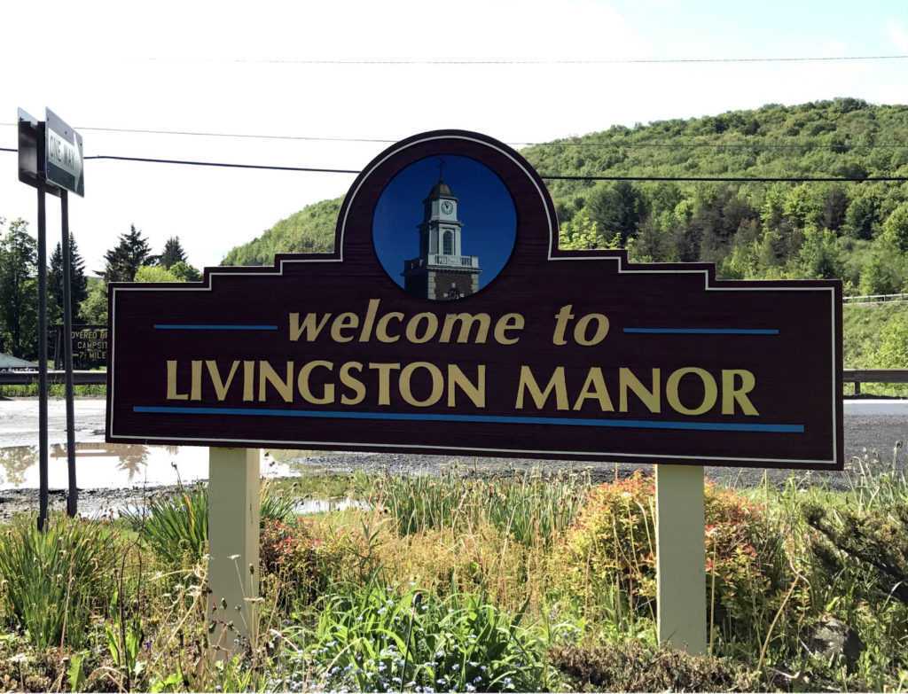 Welcome to Livingston Manor Sign in Sullivan County