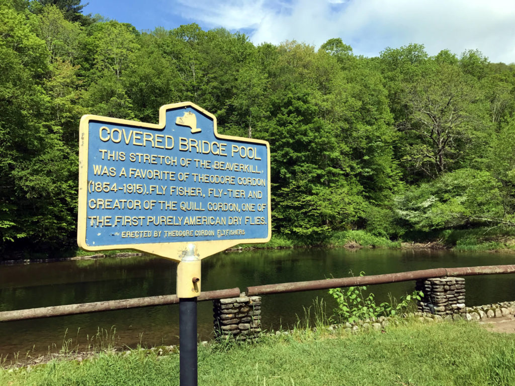 Historical Marker on Beaverkill River in the Catskills