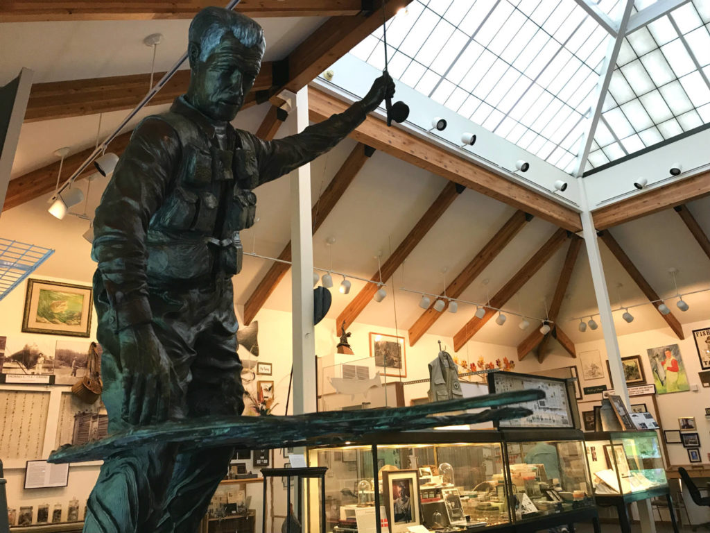 Bronze Statue in the Catskills Fly Fishing Museum and Center in Livingston Manor, New York