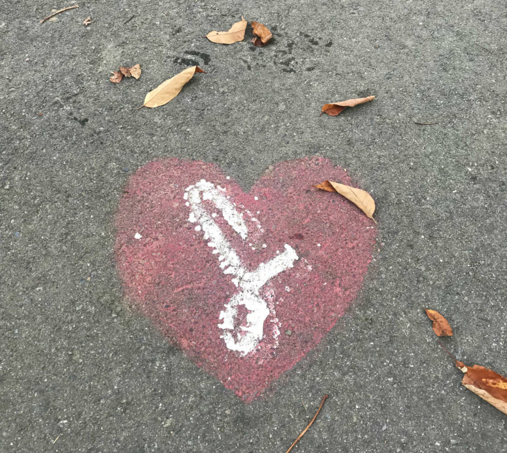 Heart Marker leading to Lucille Ball's Grave in Lake View Cemetery in Jamestown, New York