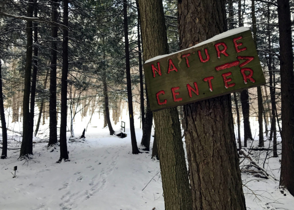 Nature Center Trail Sign at Cummings Nature Center in Naples