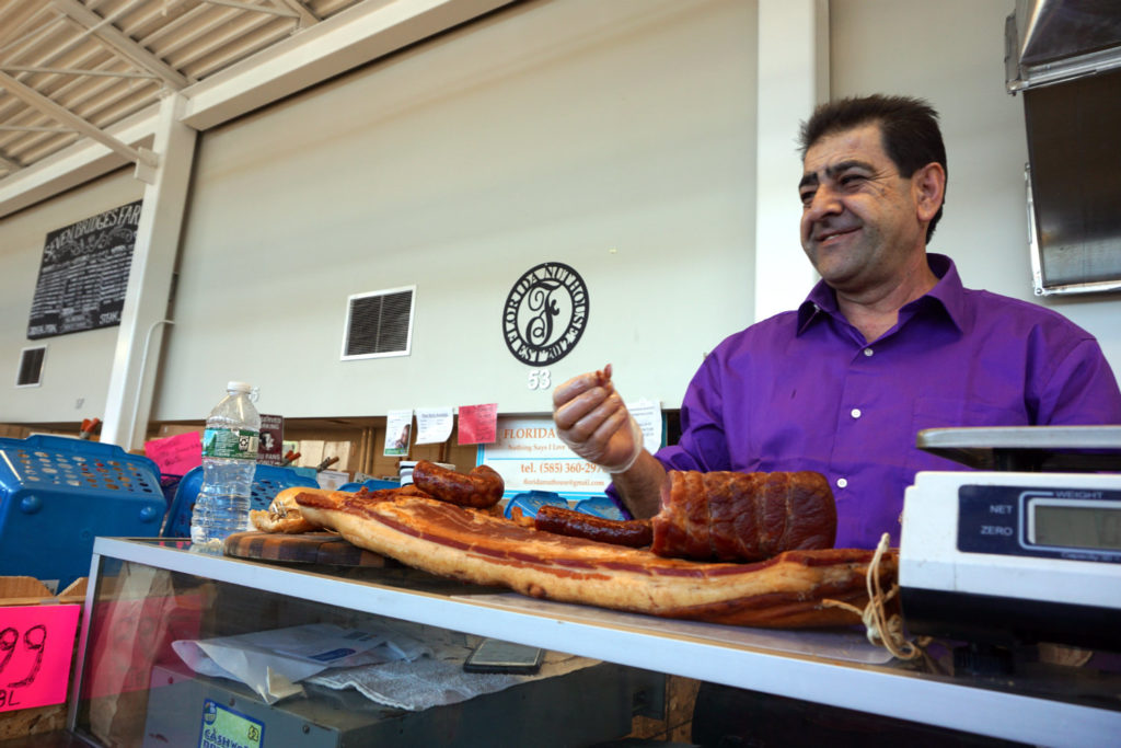 Sampling Food at the Rochester Public Market in Downtown Rochester, New York