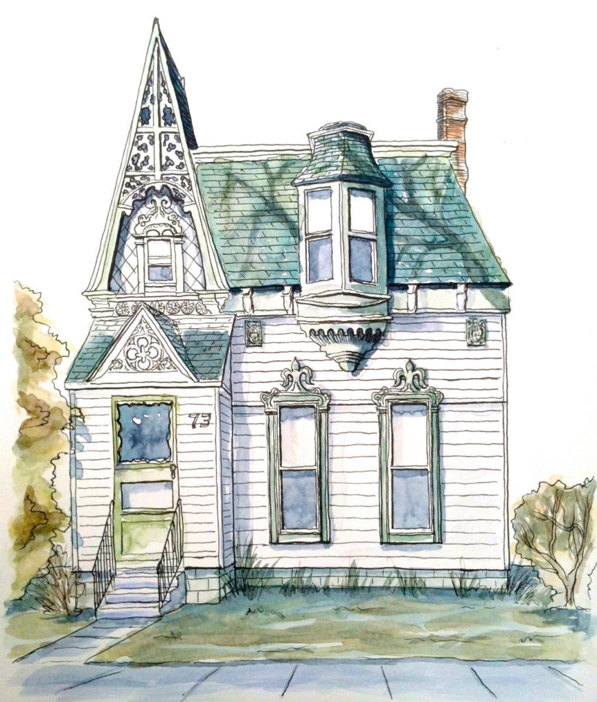 Sketch of 73 Johnson Park in Buffalo, NY by Dana Saylor