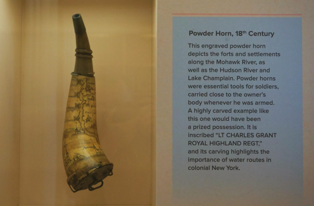 Powder Horn on Display at the Schoharie Crossing State Historic Site