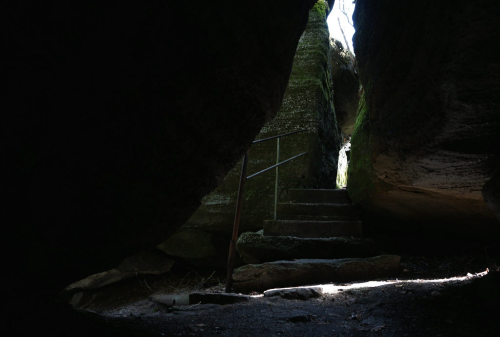 Stairs and Rocks in Rock City Park in Olean, New York