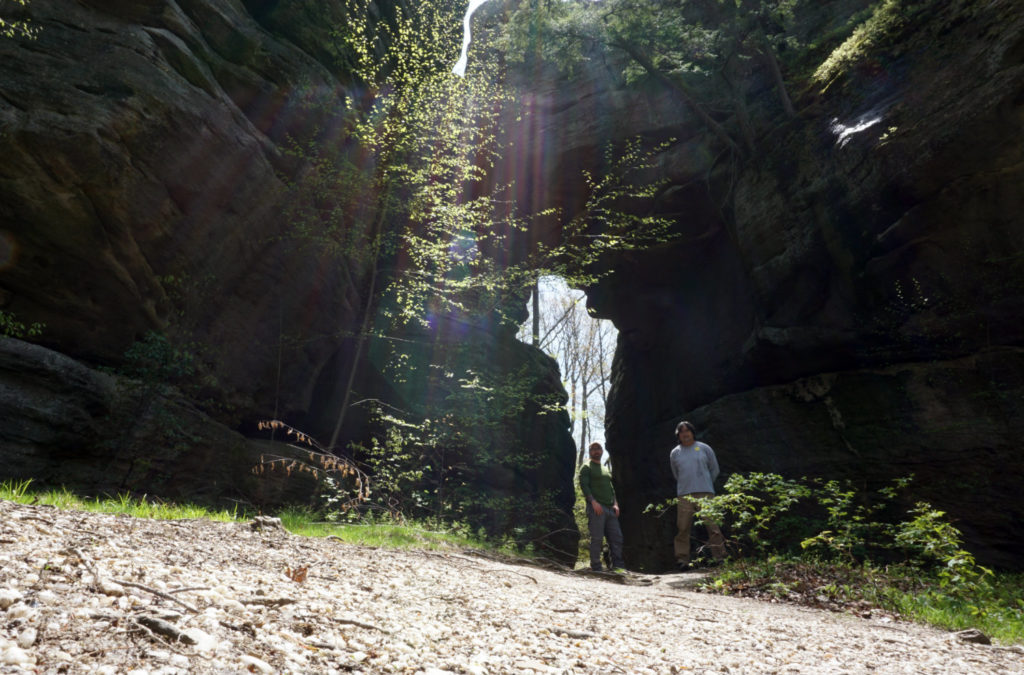 Hiking in Rock City Park in Olean, New York