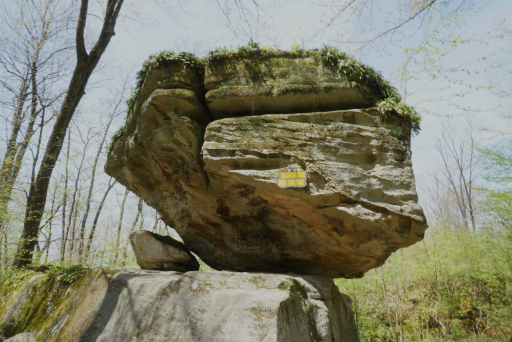 Balancing Rock in Rock City Park in Olean, New York