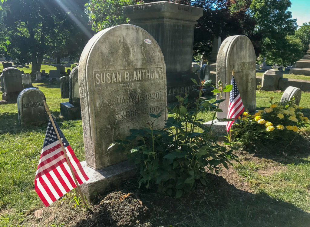 Grave of Susan B. Anthony in Mt. Hope Cemetery in Rochester, New York