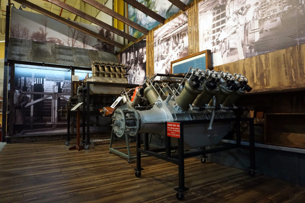 World War I Engines Inside the Glenn Curtiss Aviation Museum in Hammondsport