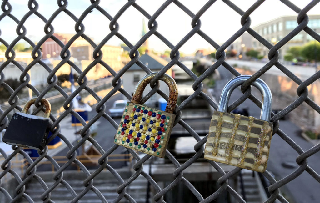 Locks of Love in Lockport, New York in Niagara County