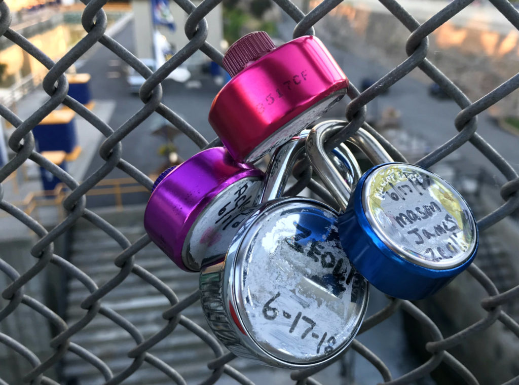 Locks of Love in Lockport, New York in Niagara County