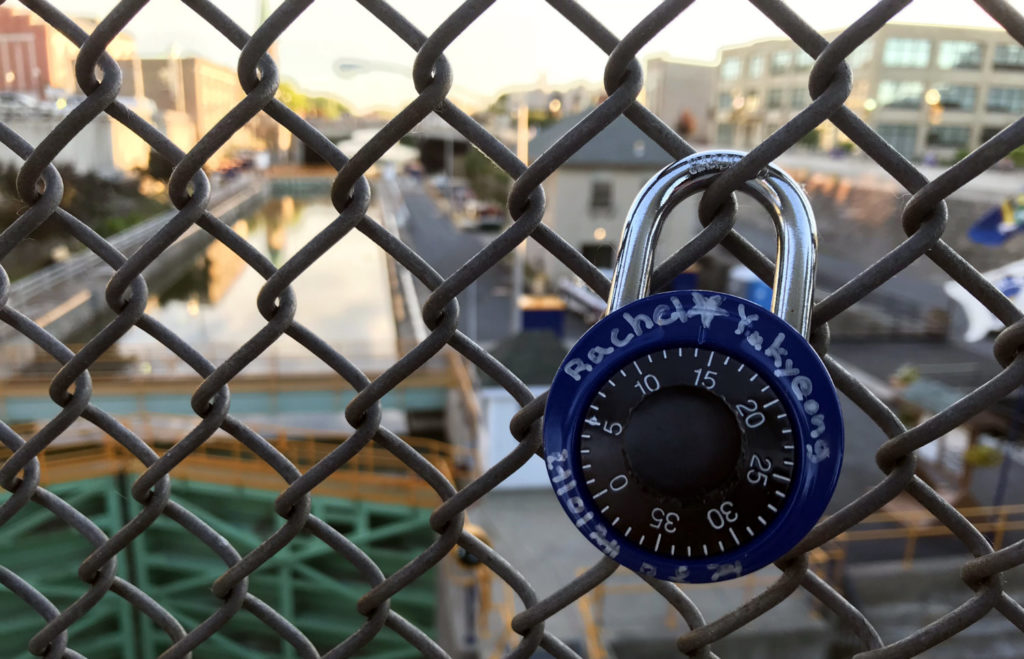 Locks of Love in Lockport, New York in Niagara County