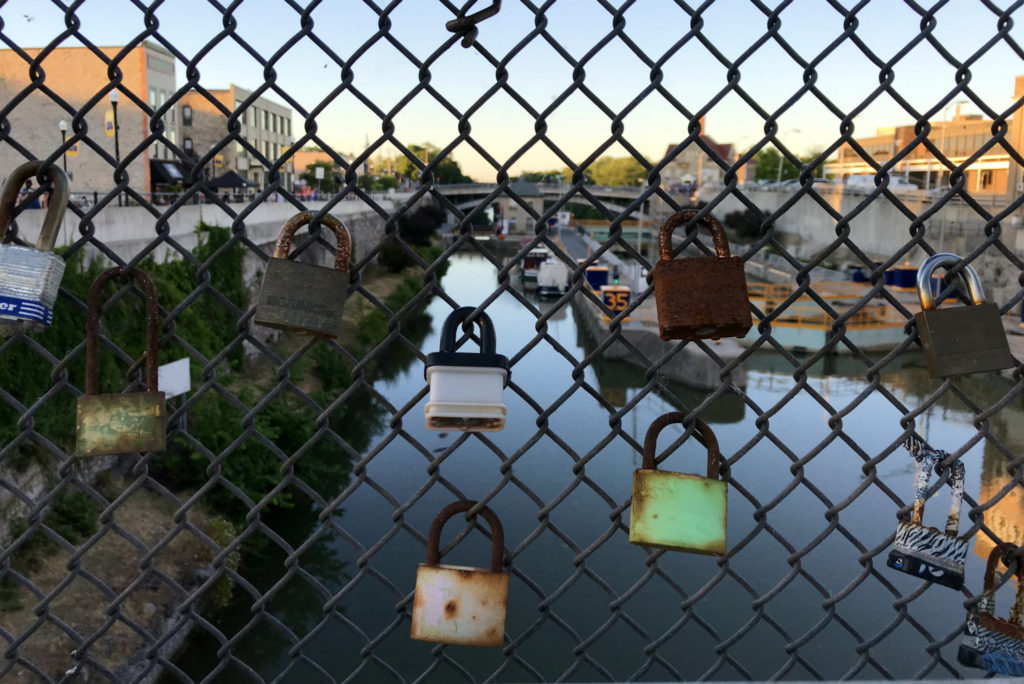 Locks of Love in Lockport, New York in Niagara County