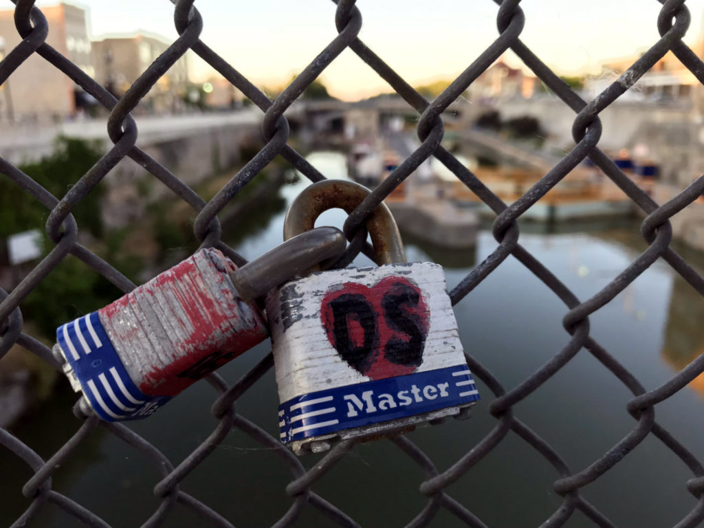 Locks of Love in Lockport, New York in Niagara County